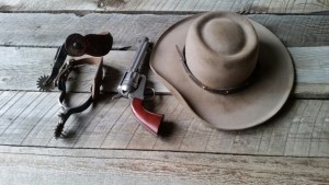 distressed hat gun spurs